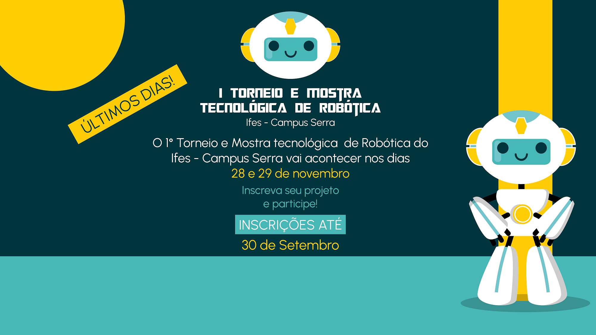 Inscrições abertas para o I Torneio e Mostra Tecnológica de Robótica do Ifes - Campus Serra